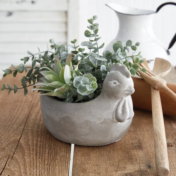 Bed skirts with a flannel material for a cozy winter optionCement Chicken Pot