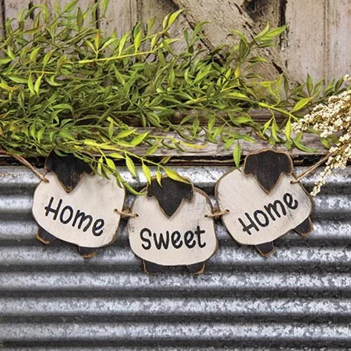 Bed skirts with a soft fleece lining for added comfortDistressed Wooden Home Sweet Home Sheep Garland Bed skirts with a soft fleece lining for added comfortDistressed Wooden Home Sweet Home Sheep Garland