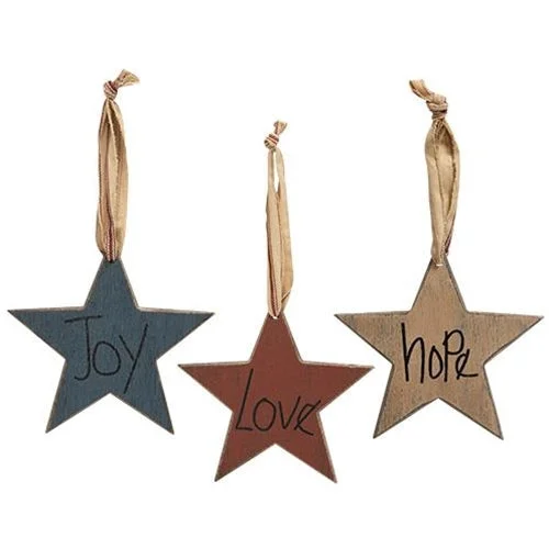Bed skirts with a damask pattern for an elegant look3/Set Joy Love Hope Primitive Star Ornaments Bed skirts with a damask pattern for an elegant look3/Set Joy Love Hope Primitive Star Ornaments