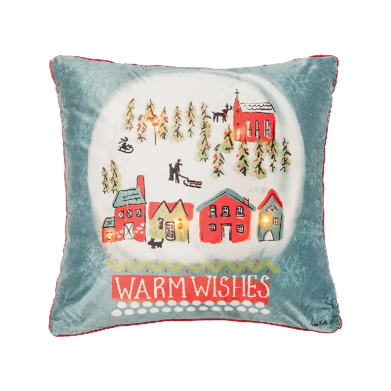 Down Alternative Pillows for Ethical ChoicesWarm Wishes Snowglobe LED Pillow