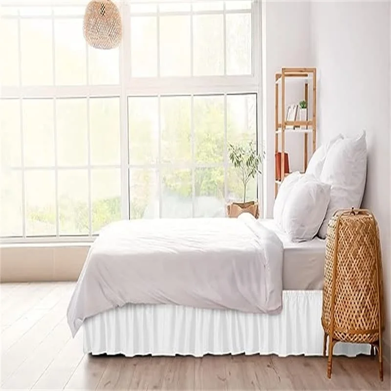 Bed skirts in pastel shades for a delicate lookMicro fiber pleated bed skirt