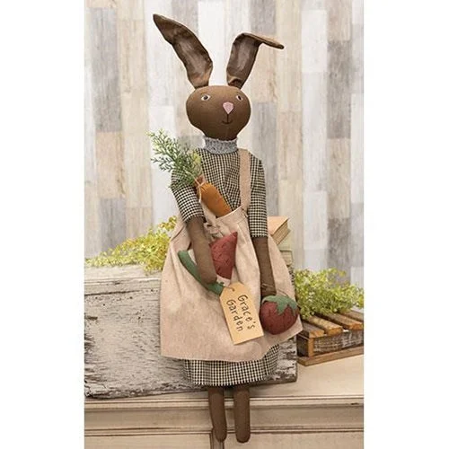 Bed skirts with a tie - back design for adjustabilityGrace's Garden Bunny Doll