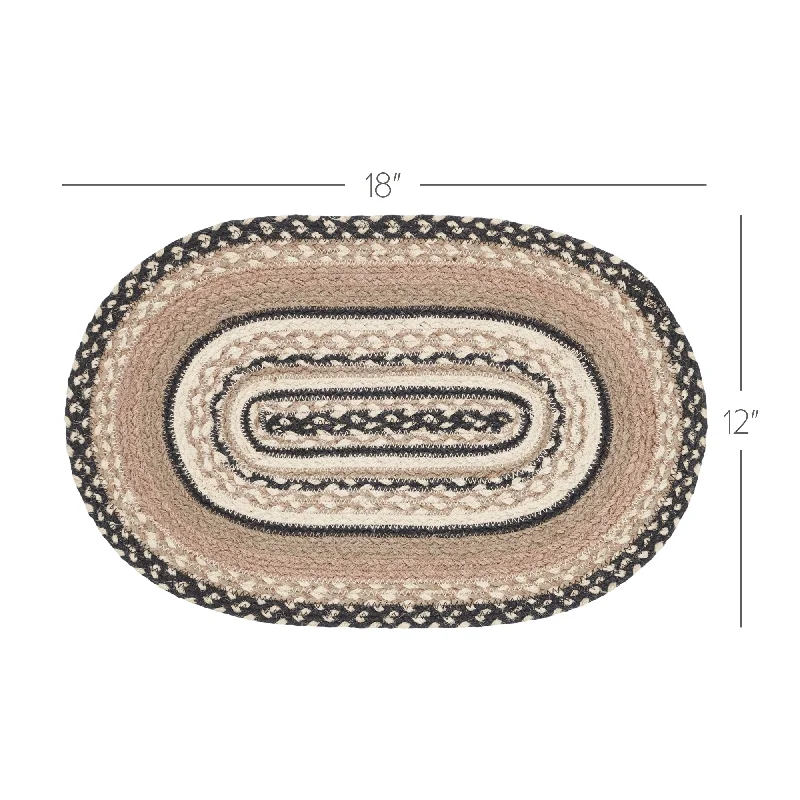 Bed skirts with a country - style patternSawyer Mill Charcoal Creme Jute Oval Placemat 12x18