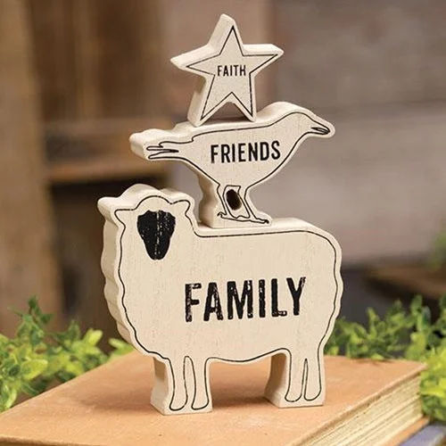 Bed skirts with a modern minimalist design3/Set Faith Family Friends Animals Stacking Blocks Bed skirts with a modern minimalist design3/Set Faith Family Friends Animals Stacking Blocks