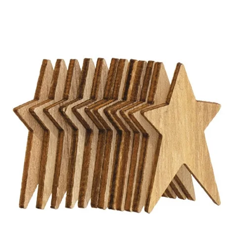 Bed skirts with a tie - back design for adjustability12/Pkg Unfinished Wooden Primitive Stars 1.5" Bed skirts with a tie - back design for adjustability12/Pkg Unfinished Wooden Primitive Stars 1.5"