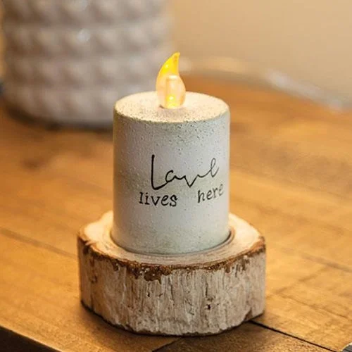 Bed skirts with a geometric cut - out designResin Birch Pillar Candle Holder
