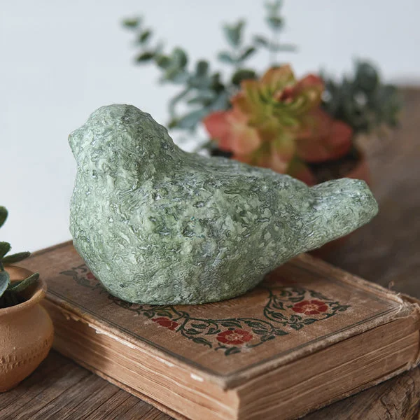 Bed skirts with a scalloped hem for a charming detailEarthy Bird Figurine
