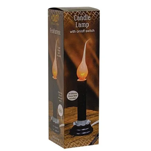 Bed skirts with a geometric cut - out design5" Black Electric Flicker Candle Lamp