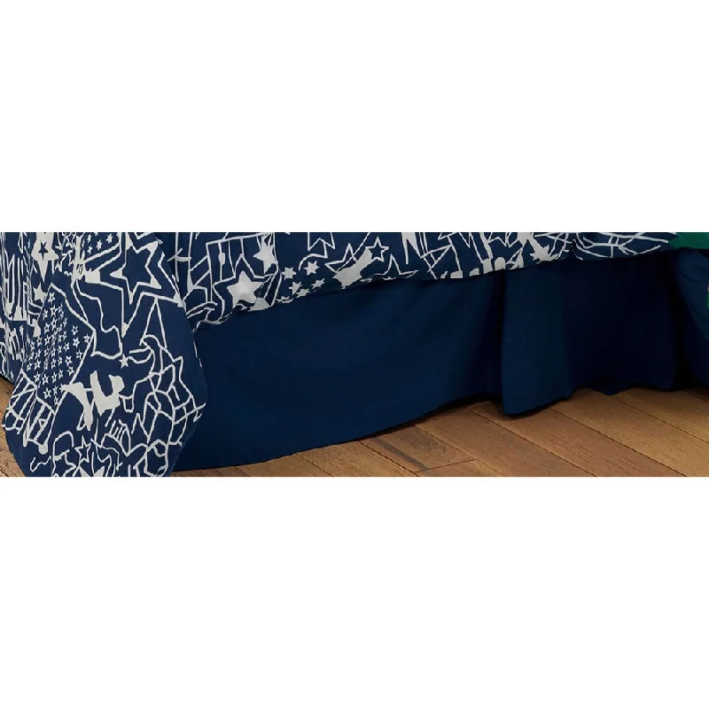 Floral - printed bed skirts for a feminine touchRizzy Home Travel and Explore Collection Solid Navy Bedskirt Floral - printed bed skirts for a feminine touchRizzy Home Travel and Explore Collection Solid Navy Bedskirt