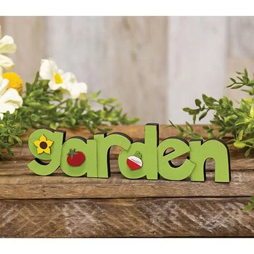 Bed skirts with a Christmas - themed patternGarden Wooden Word Cutout Sitter