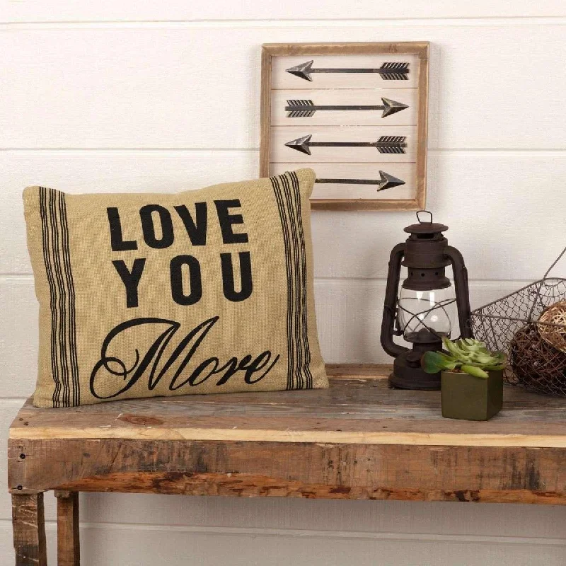 Soft and Fluffy Pillows for Bedroom ComfortLove You More Burlap Pillow, 14x18