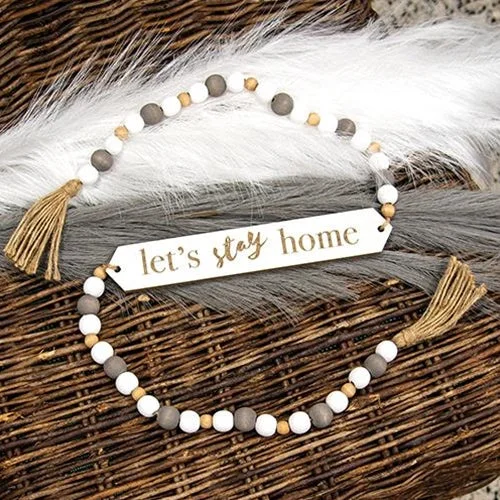 Bed skirts with a high - thread count for a quality feelLet's Stay Home Beaded Banner