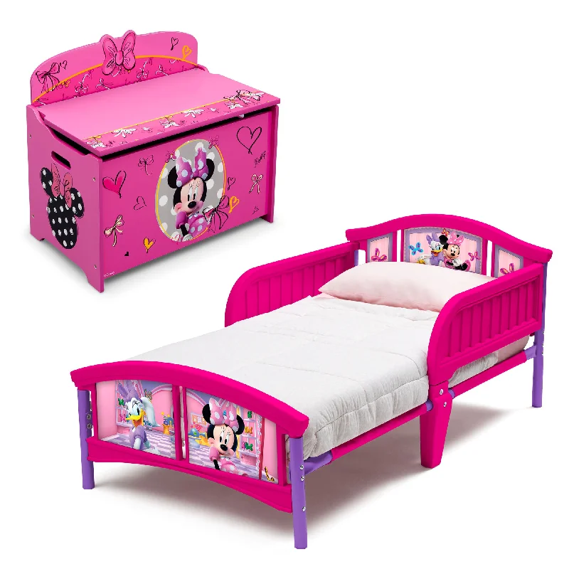 Wool - filled mattresses for natural insulation and moisture - wickingDisney Minnie Mouse 2-Piece Toddler Bedroom Set - Includes Toddler Bed and Deluxe Toy Box