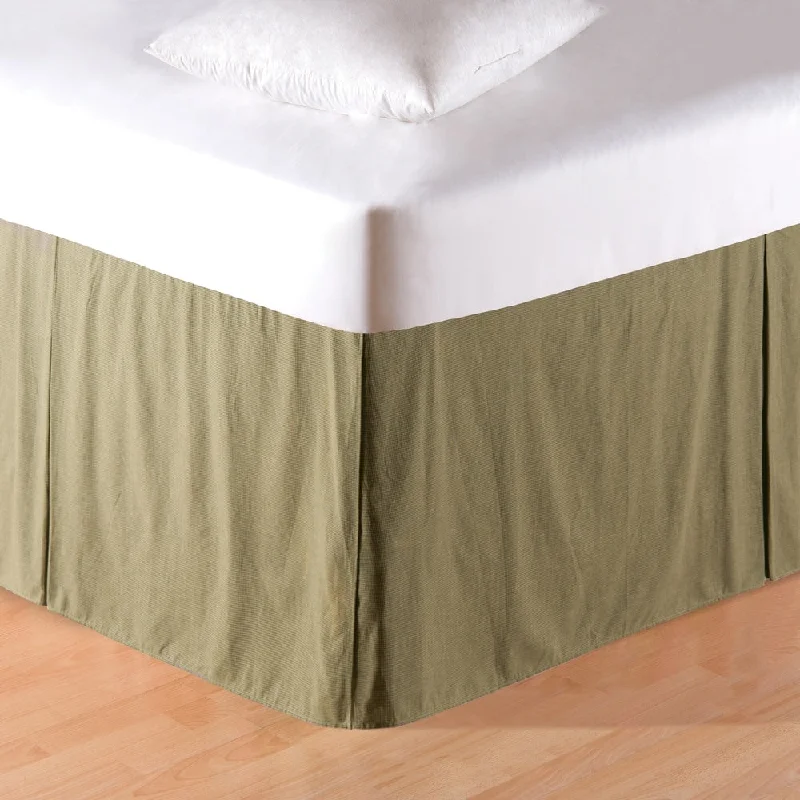Bed skirts with a jacquard weave for a textured lookMini Green Plaid 18-inch Drop Bed Skirt