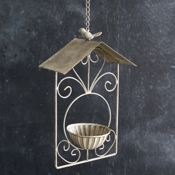 Bed skirts with a country - style patternStone Gardens Hanging Bird Feeder with Awning