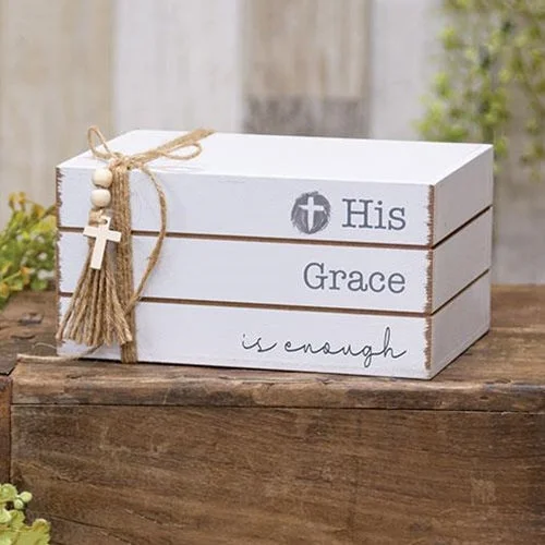 Bed skirts with a contemporary styleHis Grace is Enough Wooden Book Stack