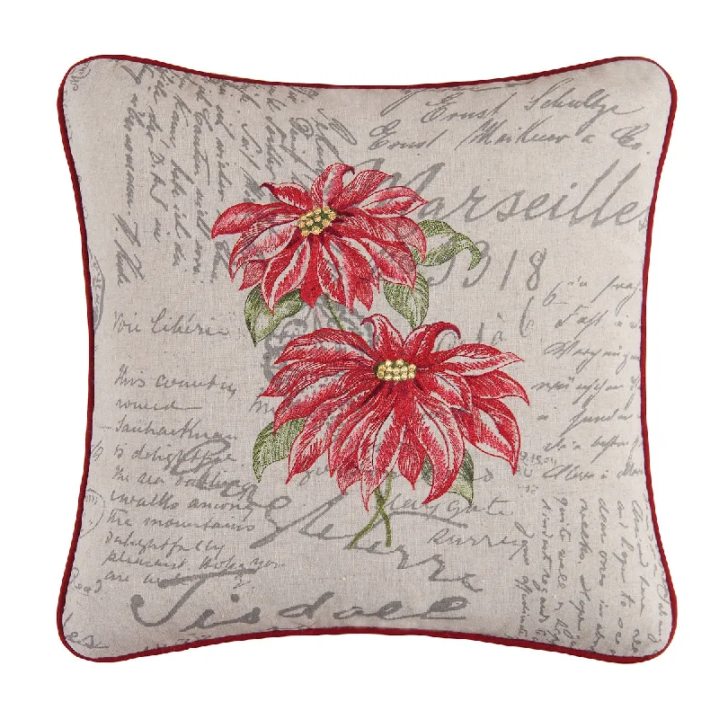 Decorative Pillows for Living Room MakeoverPoinsettia Pillow