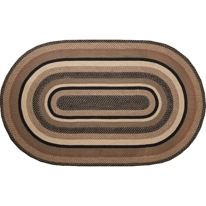 Bed skirts with a Christmas - themed patternSawyer Mill Charcoal Creme Jute Rug Oval w/ Pad 60x96