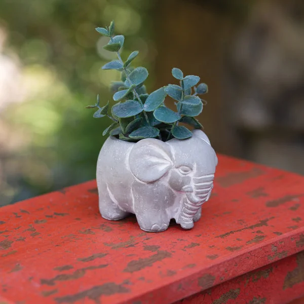 California king bed skirts for a larger bedSmall Cement Elephant Pot - Box of 2