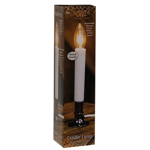 Bed skirts with a herringbone pattern for a sophisticated lookWhite Sensor Candle Lamp on Pewter Base 9"
