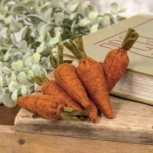 Bed skirts with a Christmas - themed pattern6/Set Felt Carrots 3.25"
