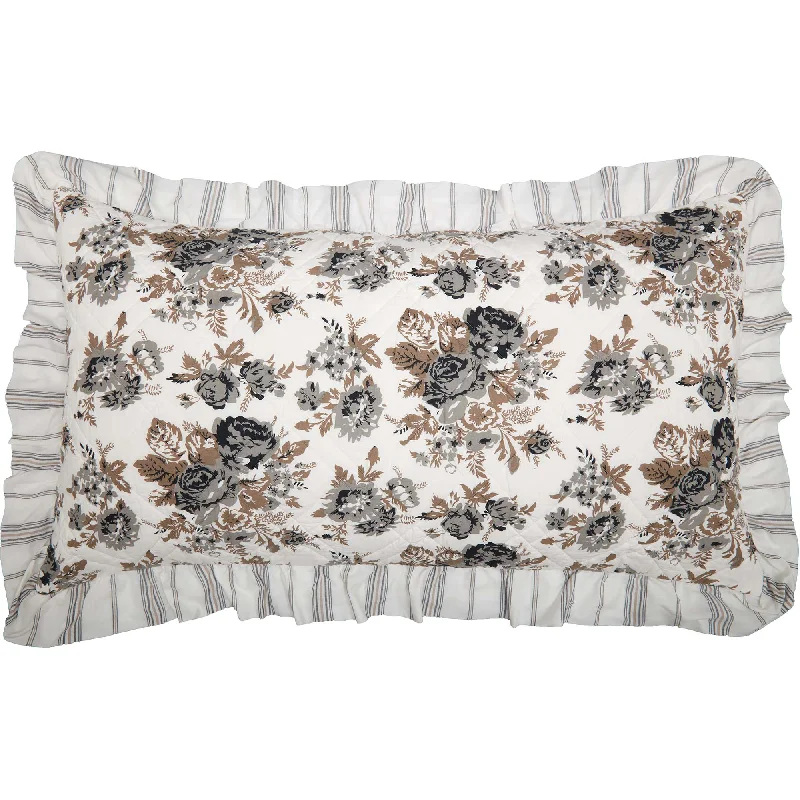 Bed skirts with a eco - friendly materialAnnie Portabella Floral Ruffled King Sham 21x37 Bed skirts with a eco - friendly materialAnnie Portabella Floral Ruffled King Sham 21x37