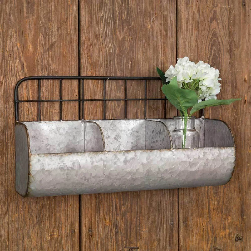 Bed skirts with a plaid pattern for a traditional styleGalvanized Metal Wall Wire Bin