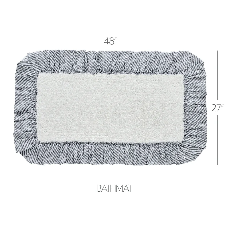 Bed skirts with a vintage - inspired patternSawyer Mill Black Bathmat 27x48