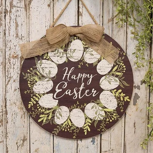 Full - size bed skirts with a gathered fabricHappy Easter White Easter Egg Wreath Round Sign w/Burlap Bow Full - size bed skirts with a gathered fabricHappy Easter White Easter Egg Wreath Round Sign w/Burlap Bow