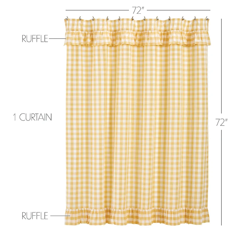 Bed skirts with a contemporary styleAnnie Buffalo Yellow Check Ruffled Shower Curtain 72x72 Bed skirts with a contemporary styleAnnie Buffalo Yellow Check Ruffled Shower Curtain 72x72