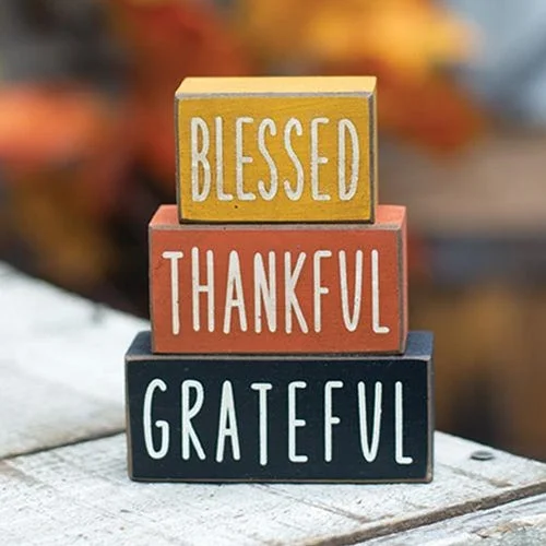 Bed skirts with a country - style patternBlessed Thankful Grateful Stacked Blocks