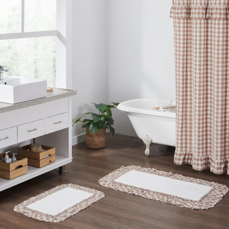Bed skirts with a vintage - inspired patternAnnie Buffalo Portabella Check Bathmat 27x48 Bed skirts with a vintage - inspired patternAnnie Buffalo Portabella Check Bathmat 27x48