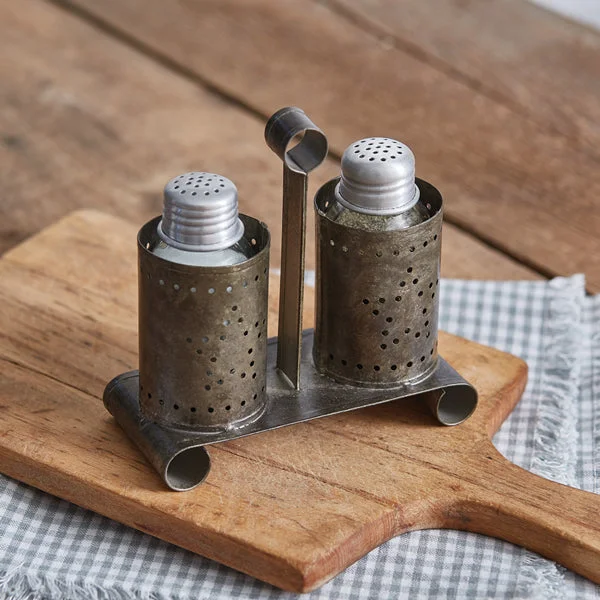 Bed skirts with a jacquard weave for a textured lookPunched Star Salt and Pepper Caddy