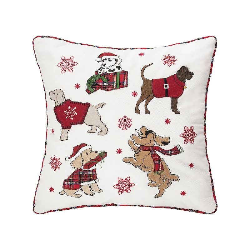 Plush Pillows for a Cozy BedFestive Playful Dogs Pillow
