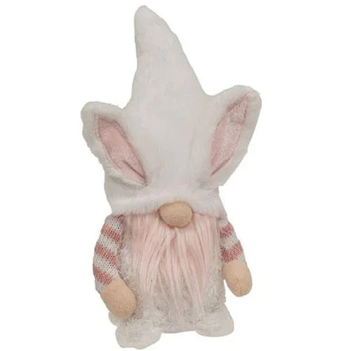 Bed skirts with a metallic thread for a touch of glamourFuzzy Pink Striped Gnome Bunny