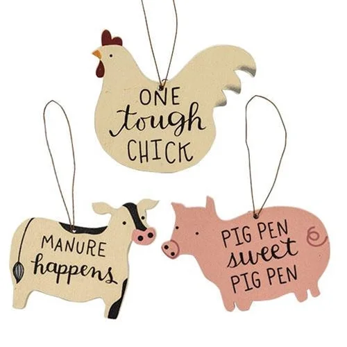 Bed skirts with a nautical theme3/Set Barnyard Sayings Farm Animal Ornaments