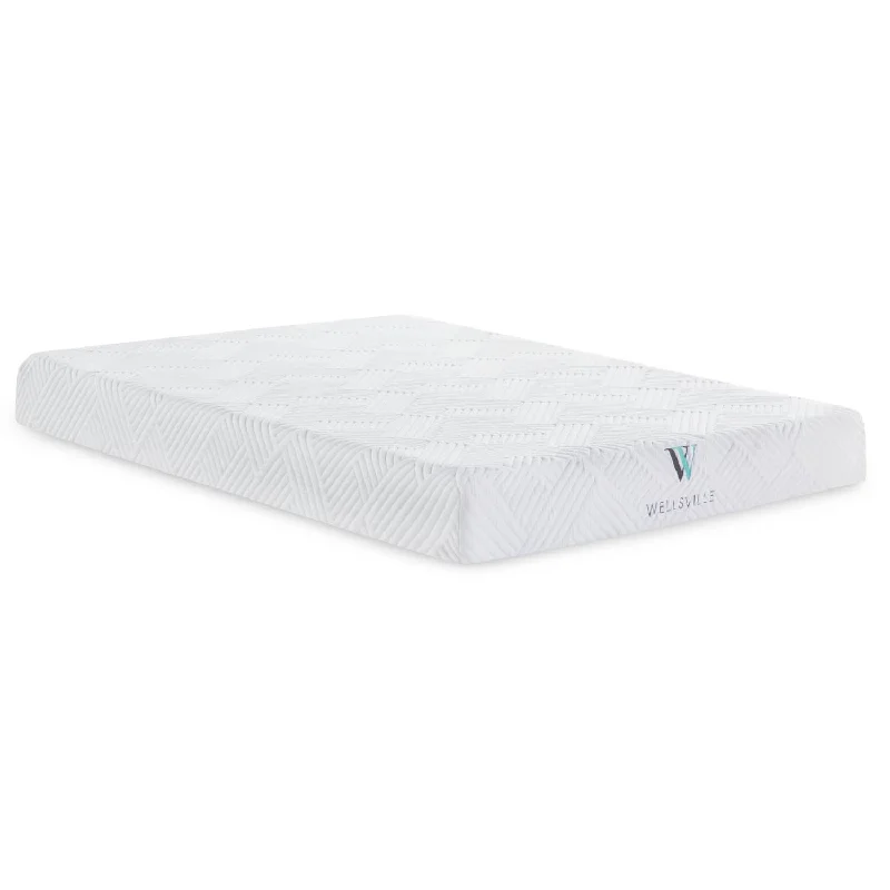 Hybrid mattresses combining foam and innerspring technologyWELLSVILLE 8" GEL FOAM MATTRESS
