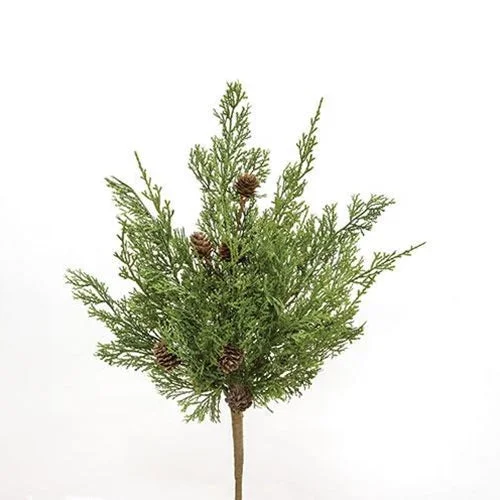 Bed skirts in pastel shades for a delicate lookWestern Cedar & Pinecone Bush 19"