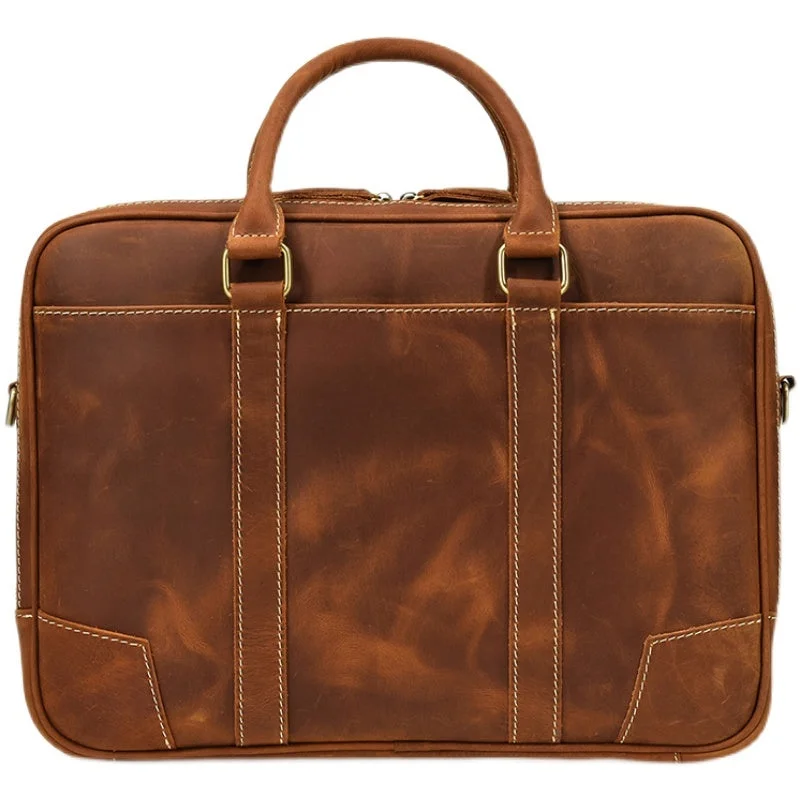 Elegant Vintage Leather Briefcase - Formidabile